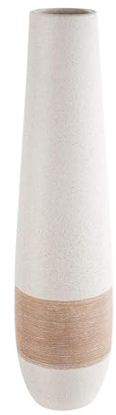 Gilde Deko große Vase XL Bodenvase aus Keramik - Deko Wohnzimmer - Farbe: Braun Creme Höhe 46 cm
