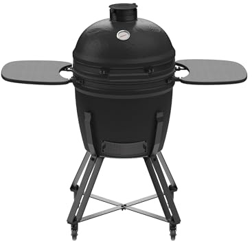 barbecook Kamado Grill Kamal 60 Keramik auf Mullitbasis, Mattschwarz, XL, 138x84x110.5cm, matt schwarz