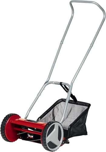 Einhell Hand-Rasenmäher GC-HM 300 (für bis zu 150 m², 30 cm Schnittbreite, kugelgelagerte Mähspindel mit 5 hochwertigen Stahlmessern, 4-stufige Schnitthöheneinstellung 13-37 mm, 16 l-Fangkorb)