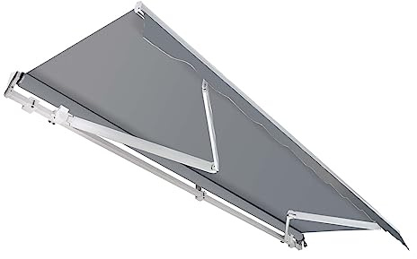 Toboli Gelenkarmmarkise 3,5x3 m Anthrazit Sonnenmarkise für Wandmontage Balkonmarkise mit UV-Schutz