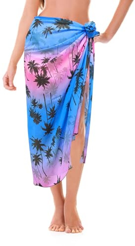 AffeGifts Damen Sarong Pareo,Long Sarong Tuch Damen Chiffon Strandtuch Sarong Pareo Tuch Bikini Cover Up Strandkleid Wickelrock Strand Lang für Mädchen Swimming Summer Beach Pool