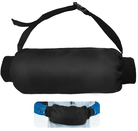 Fußball-Handwärmertasche, Winddichter Fußball-Handwärmer aus Polyester Praktisches Sportzubehör Geeignet für Camping Wandern Radfahren (Schwarz)