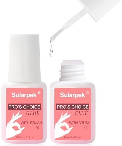 Sularpek Kleber für künstliche Nägel, stark, mit Pinsel, 2 x 7 g, repariert Nägel