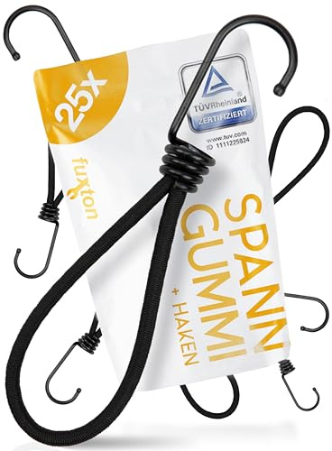 fuxton® Spanngummi mit Haken (25x 18cm) zur Planen Befestigung, Spanngummi für Banner, Netze. Spannhaken für Plane, Expander mit Haken