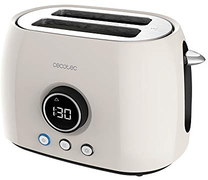 Cecotec Tostadora digital ClassicToast 8000 Biege Double. 800 W, 2 extra breiten kurzen Schlitzen, 3 voreingestellte Funktionen