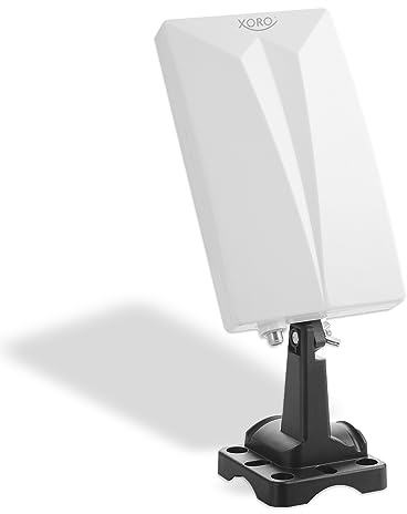 XORO DVB-T2 Antenne HAN 600 mit eingebautem Verstärker, LTE 4G Filter, Rauschfilter, für den Innen- und Außenbereich, 5dBi Gewinn, 3,5m Kabellänge, F-Buchse