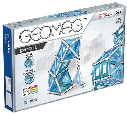 GEOMAG - PRO-L 110 Teile, Magnetische Bausteine für Kinder, Magnetbausteine mit Stäben und Kugeln, Kinderspielzeug ab 8 Jahre, STEM Lernspielzeug, Geburtstag UND Nikolaus Geschenke Kinder