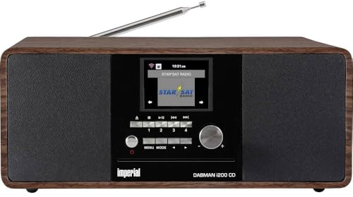 Imperial 22-235-00 Dabman i200 Internet-/DAB+ Radio mit CD-Player (Stereo Sound, UKW, WLAN, Aux In, Line-Out, Kopfhörer Ausgang, Inklusiv Netzteil) braun