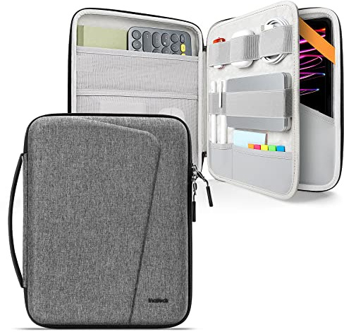 Inateck Hartschalen Tablet Tasche Hülle Kompatibel mit 11 Zoll iPad Pro M1/M2/M4 2018-2024, 11 Zoll iPad Air M2 2024, Stoßabsorbierende Tragetasche, Grau