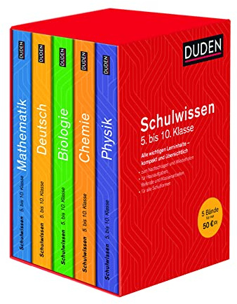 Duden Schulwissen 5. bis 10. Klasse 5 Bände: Alle wichtigen Unterrichtsinhalte – kompakt und übersichtlich (Basiswissen Schule)
