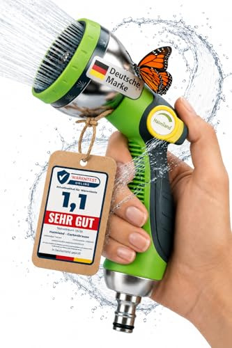 halmland® Profi Gartenbrause | vielseitige Gartenspritze, Gartenschlauch Spritze, Wasserspritze | mit präziser Daumensteuerung | ideal für einfache Gartenbewässerung | metallverstärkt