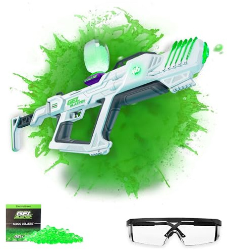 Gel Blaster Surge XL Gewehr - Elektrisch, Halbautomatik, 45m, Ab 14 Jahren | 3 Feuermodi, XL-Hopper für 1.000+ Gellets, USB-C-Akku (4 Std.), Inkl. Schultergurt und Schutzbrille.