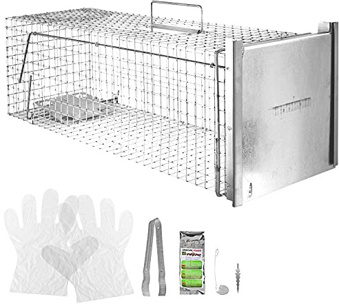 Petigi Tierfalle Lebendfalle für kleine bis mittelgroße Tiere wie Maus, Katze, Marder, Fuchs, Otter, Kaninchen, Drahtfalle, Modell: Stable 7 (80 x 26 x 26 cm)