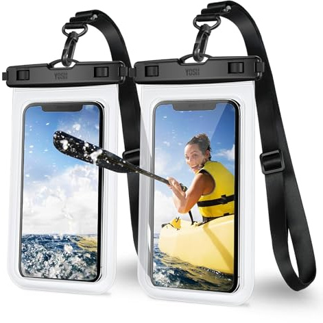 YOSH wasserdichte Handyhülle [Verstellbares Schlüsselband] [2 Stück], 7,0 Zoll IPX8 Unterwasser Handyhülle, Wasserfeste Handytasche für iPhone 17 16 15 Pro Max Samsung S26 S25 S24 Ultra- Durchsichtig