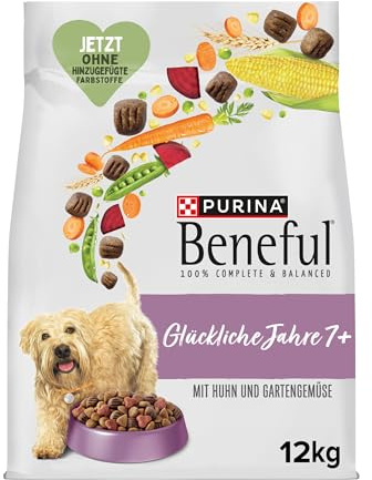 Purina Beneful Glückliche Jahre 7+ Senior Hundetrockenfutter mit Huhn & Gemüse, 12 kg