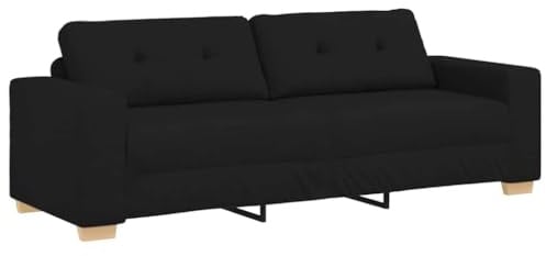 vidaXL 3-Sitzer-Sofa Schwarz 220x78x80 cm Stoff
