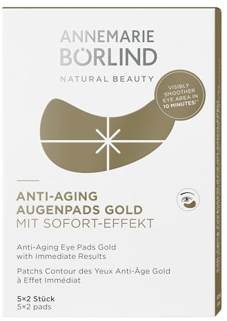 ANNEMARIE BÖRLIND ANTI-AGING AUGENPADS GOLD mit Sofort-Effekt (5 x 2 Stk.) - Eye Patches, Augenpads Gegen Augenringe, Fältchen & Linien, Mit Hyaluron, Glättend & Straffend, Vegan