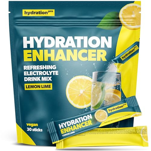 Elektrolyte Pulver - 30 Sticks - mit 9 Vitaminen & Nährstoffen, Electrolytes - Vegan & produziert in Deutschland - Zitronen Limetten Geschmack - Laborgeprüft