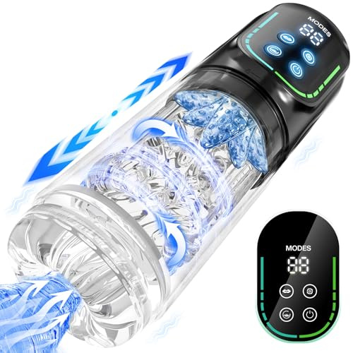 Elektrischer Masturbator Masturbieren für Männer 7 Teleskopfunktion 7Saugen | 7 Rotierend Sex Spielzeug für die Männer Vibratorensets, Taschenmuschi Masturbatoren Penis Eichel Stimulator Sex Toys