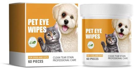 Augenpflege FingerPads für Hunde,Pet Eye Wipe,120 Stück Augenpflege Hund und Tränenfleckenentferner Hund, Augen Reinigungspads Hunde & Katzen, Entfernt Tränenstein & Speichelreste,Sanfte (120)
