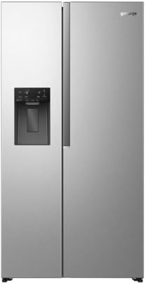 Gorenje NRS917E61X Side-by-Side mit Eis-, Crushed-und Wasserspender, 528L, Wassertank, PureFlat Serie, CripZone, MultiFlow 360°, Xtra Ruam, BxHxT: 91,1 × 178,6 × 61,5 cm, Silber
