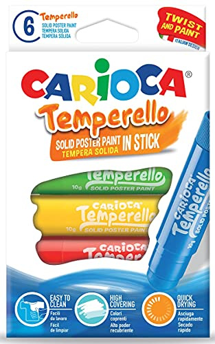 Carioca Plakatfarben Stick Temperello Pappetui 6er Pack 24 Stück