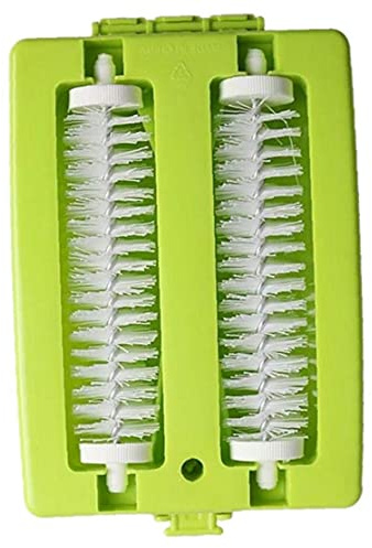 Doppelbürstenkopf Hand Teppich Tischbürste Kunststoff Sweeper Crumb Dirt Reiniger Roller Tool (zufällige Farbe)