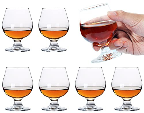 Soopiiso Cognacgläser，Maximale Kapazität: 150ml/15cl，Schnapsgläser Set von 6 netten Brandy Gläser/klare Schnapsgläser/Mini Brandy Glasses