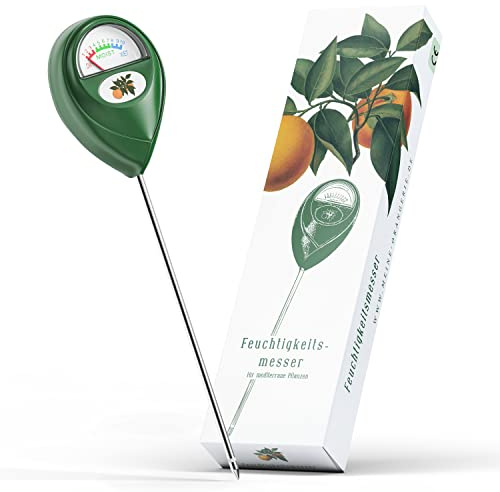 Meine Orangerie Feuchtigkeitsmesser für Pflanzen - Boden Feuchtigkeitsmessgerät für Topf- und Zimmerpflanzen - Einfach die Feuchte der Erde direkt an den Wurzeln ablesen - Premium Gießanzeiger