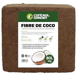 Control Garden Kokosfaser Substrat 5kg 80L | 100% Natürlicher Dünger für Gärten, Terrarien und Anbau | Biologisch abbaubares Samen-Substrat