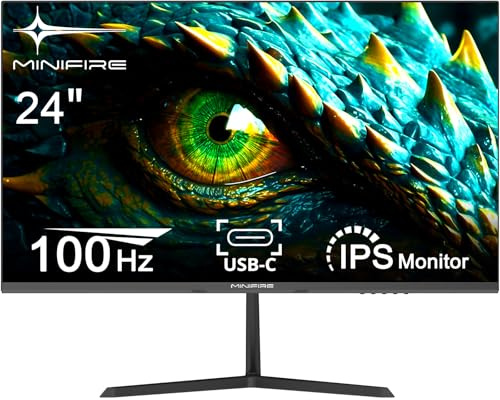 Minifire 24 Zoll Monitor, 100Hz, Full HD 1980x1080p,5ms(OD), Adaptive-Sync, sRGB110%, Eye-Care，VESA, PC Bildschirm mit HDMI USB-C Ports - MF24X3AL