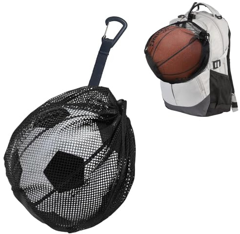 SZZETK Ballnetz 1 Ball, Basketball Tasche mit Kordelzug, Fußballnetz, Rucksack Tragbare Ballnetz, Basketball Bag Netztasche, Ballsack, Tennis Volleyball Handball Zubehör