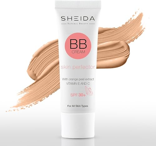 SHEIDA BB Creme Leight, Getönte Tagescreme mit SPF 30+, 24h Feuchtigkeit und Hautoptimierer für einen ebenmäßigen Teint, angereichert mit Vitamin E & C
