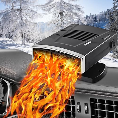 Chuankefanxing Autheizung, Defroster für die Windschutzscheibe, tragbare 12V 200W Autheizung, 2-in-1 Heizung und Kühlung, schnell aufheizender Defroster mit 360° Drehfuß