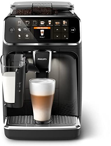 PHILIPS Kaffeevollautomat der Serie 5400 – Espressomaschine für 12 Getränke, schnell reinigendes LatteGo System, intuitives TFT-Display, anpassbare Kaffeeeinstellungen (EP5441/50)