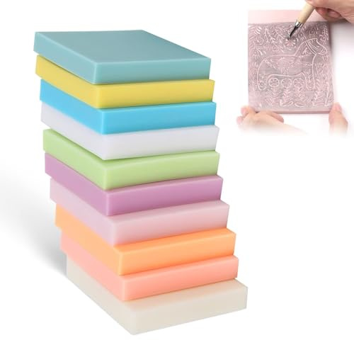 10 Stück Gummischnitzblöcke, Gummistempel Schnitzblöcke, Stempel Schnitzblöcke, Weiches Einfaches Schnitzen Schnitzen Block Drucken Schnitzblock Für Die DIY Stempel, Stempelblock Für Druckgrafik