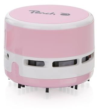 Peach Tischstaubsauger Pink - Mini Tisch Staubsauger mit hoher Saugkraft | Tischsauger batteriebetrieben (2x AA), praktische PC Gaming Technik Gadgets, Zubehör für Wohnung, Schreibtisch, Büro, PA105