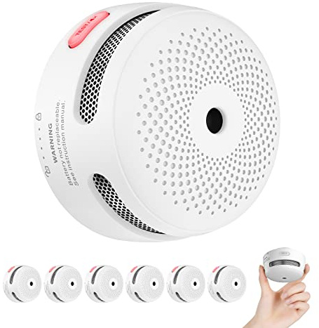 X-Sense Standalone Rauchmelder 10 Jahre Batterie, Nicht mit Basisstation kompatibel, Mini Feuermelder, Brandmelder, Rauchwarnmelder mit Stummschaltungstaste, XS01, 6er Set