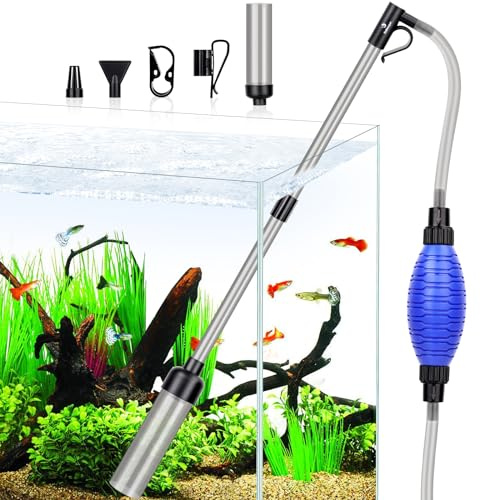 fishkeeper Aquarium Reiniger, Aquarium Wasserwechsel, Aquarium-Reinigung Sand Filter, Fisch Tank Aquarium-Kiesreiniger-Set mit einstellbarem Wasserdurchfluss für die Sandreinigung (klein)