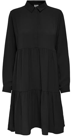 JDY Damen JDYPIPER L/S Shirt Dress WVN NOOS Lässiges Kleid, schwarz, 42