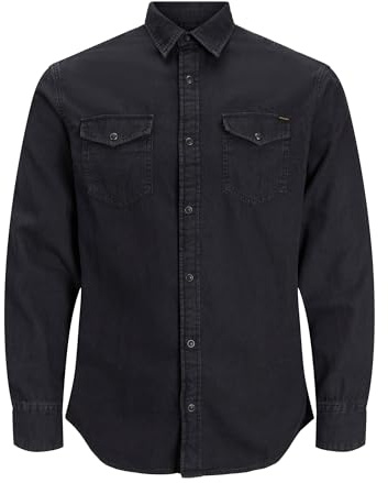 JACK & JONES Comfort Fit Jeanshemd | Comfort Fit, Einfarbig, Langarm, Casual, Bei max. 40°C waschen