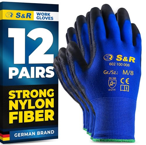 S&R Arbeitshandschuhe Herren, Handschuhe Arbeitshandschuhe, Gartenhandschuhe, Schutzhandschuhe, Mechaniker Handschuhe, Montagehandschuhe, Sicherheitshandschuhe, Arbeitsschutzhandschuhe, Work gloves