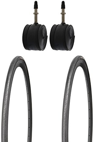 2X 28 Zoll Rennrad Reifenset Kujo 700x23C Fahrradreifen 23-622 inkl. 2X Schlauch mit Franz. Ventilen