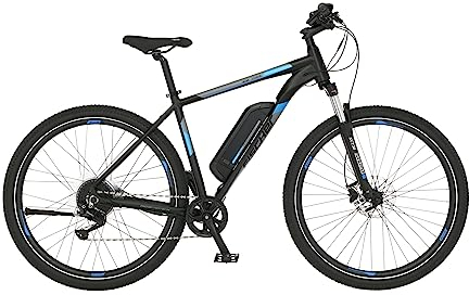 FISCHER E-Mountainbike MONTIS EM 1724, Elektrofahrrad für Damen und Herren, RH 51 cm, Heckmotor 45 Nm, 48 V Akku, Schwarz