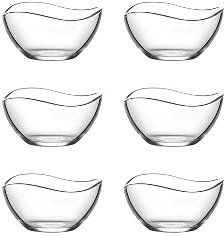 technic24 LAV 6tlg Glasschalen Vira Schalen Dessertschale Vorspeise Glas Gläser 310ml inkl. Gewürzlöffel