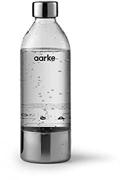 Aarke PET-Flasche für Wassersprudler Carbonator 3, BPA-frei mit Details in Edelstahl, 1000ml