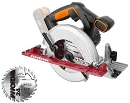 WORX WX530.9 Akku-Handkreissäge 20V – Profi Kreissäge mit Absaug-Adapter – Ideal auch für Schnitte auf Gehrung – PowerShare kompatibel – ohne Akku & Ladegerät