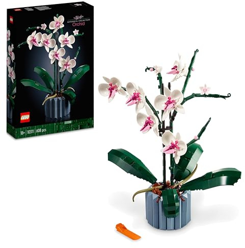 LEGO Botanicals Orchidee - Künstliche Pflanzen Set mit weißen und rosa Blumen - Modellbausatz für Erwachsene - Home und Zimmer-Deko - Botanik Kollektion - Geschenke für Frauen und Männer 10311