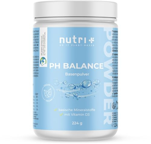 Nutri + Basenpulver zum Einnehmen auf Citrat-Basis mit Zink - vegan hochdosiert laktosefrei - 224 g Säurebasenpulver ohne Zucker, Natrium und Zusätze
