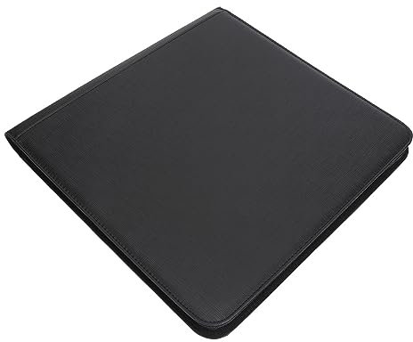 Sammelkartenalbum mit Reißverschluss, Kartenordner, Schwarz, Wasserfest, 12 Taschen